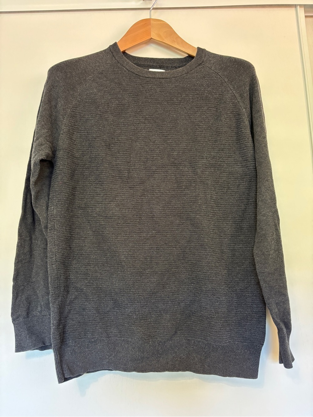 Linea Minimalist Fisherman Sweater Size Medium Androgynous Crewneck Dark Gray